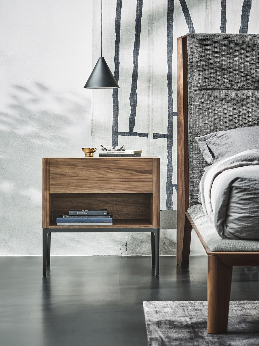 Nyan Bed, Nyar Bedside Table